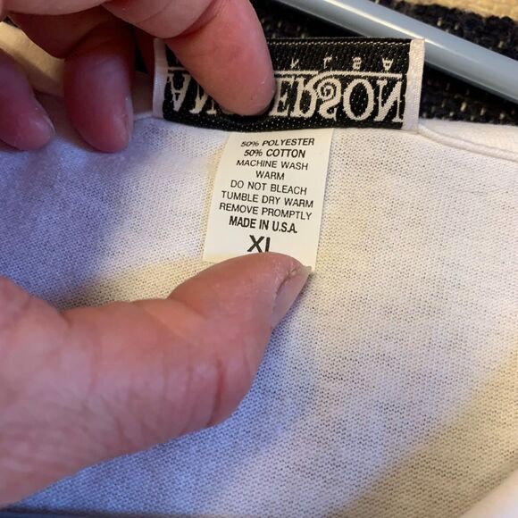 Vintage 90s T-Shirt Embellished Embroidered Bow Floral V-Neck Oversized XL - Picture 4 of 5